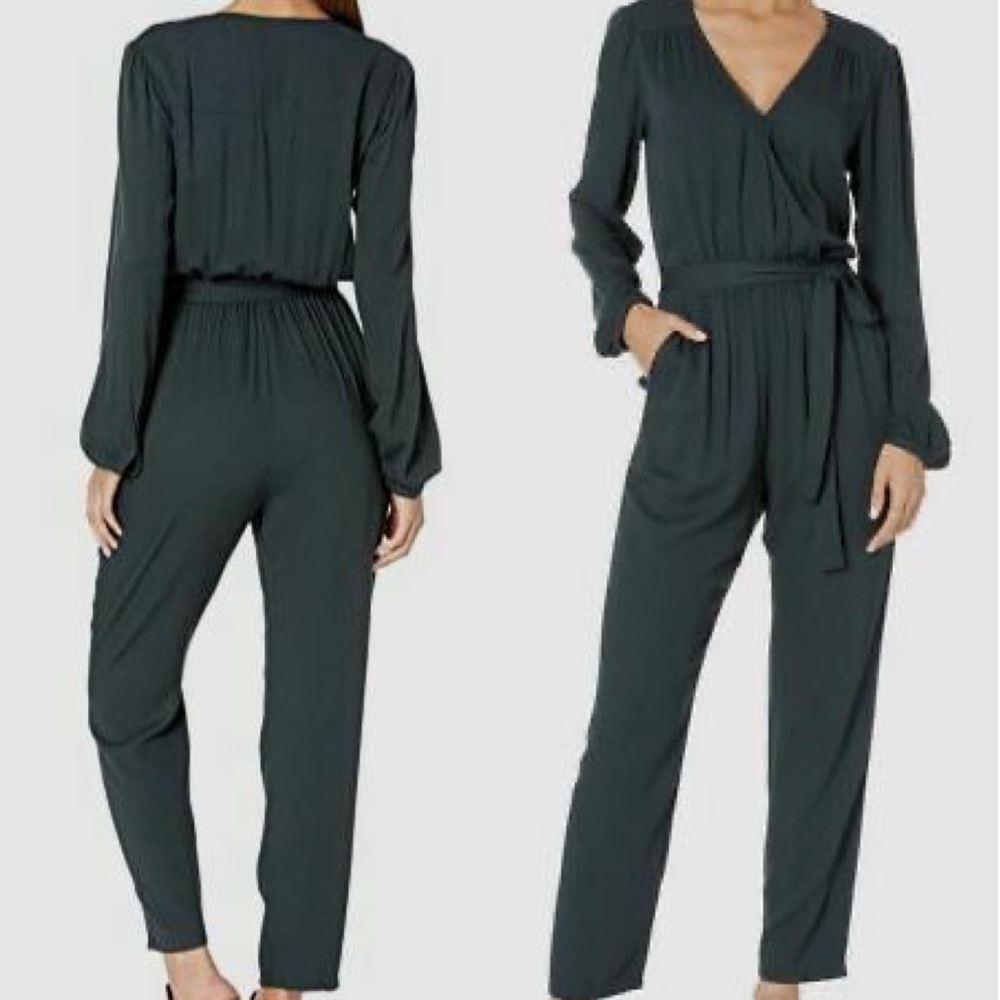 🦋 Sanctuary Anthropologie Desk to Dinner Draped Jumpsuit in Jade